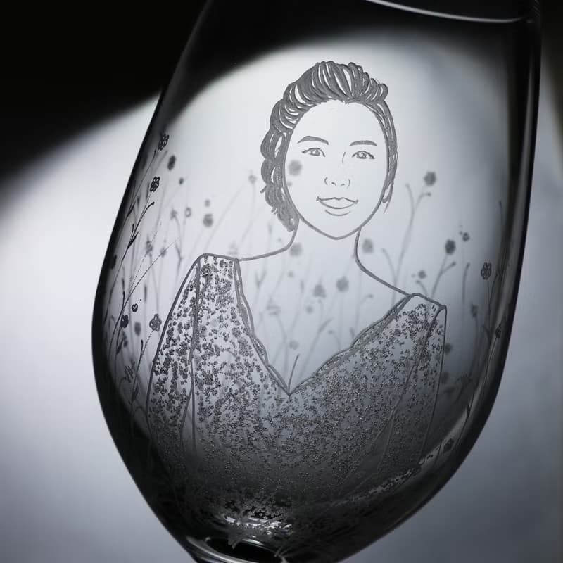 (一對價)425cc【花園婚禮結婚對杯】(寫實版)肖像酒杯組 結婚禮物
