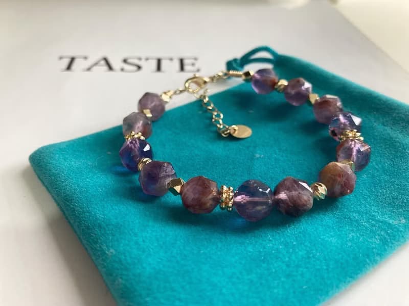 提高靈感智慧財運切面紫幽靈水晶手鍊