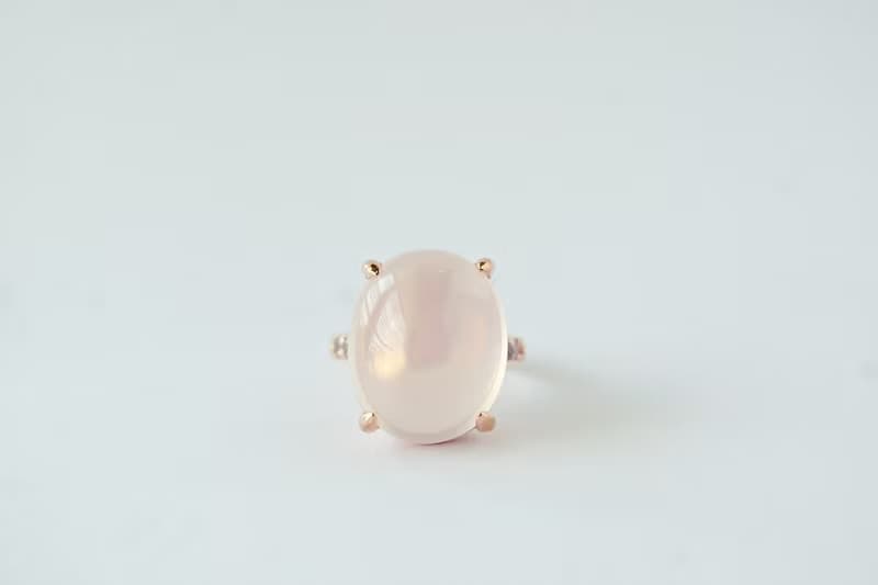 Natural Rosequartz and Tanzanite 23 Cts Ring Sterling Silver 925.