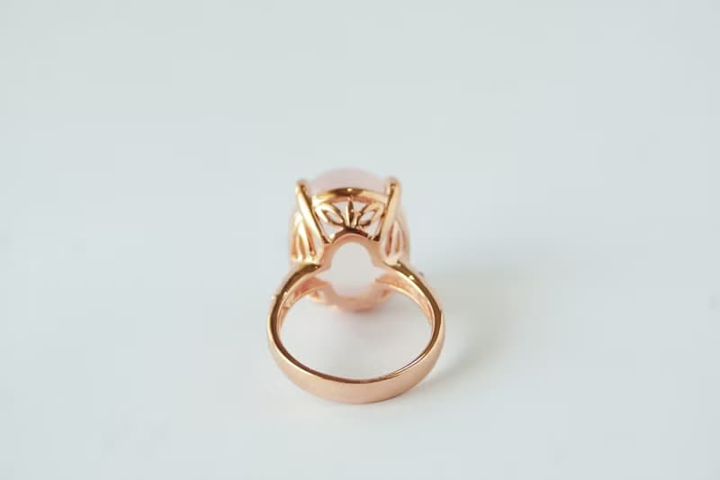 Natural Rosequartz and Tanzanite 23 Cts Ring Sterling Silver 925.