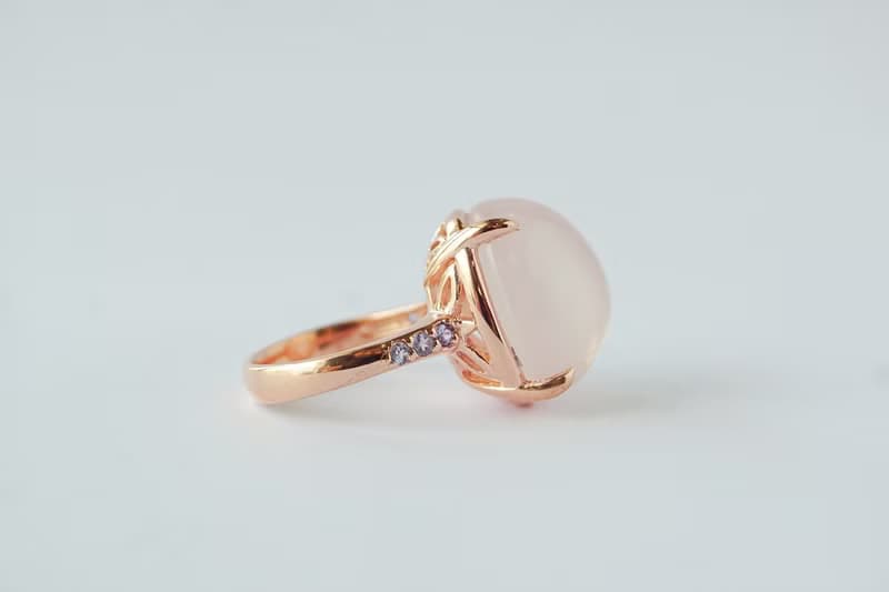 Natural Rosequartz and Tanzanite 23 Cts Ring Sterling Silver 925.