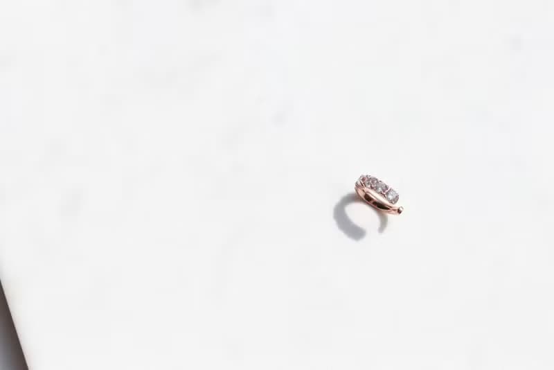 純14K Cubic Cuff Earring 排鑽耳夾耳環(單個)