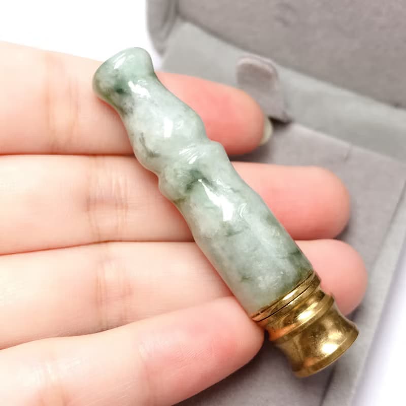 飄花翡翠煙斗 | 天然緬甸A貨翡翠 | 送禮