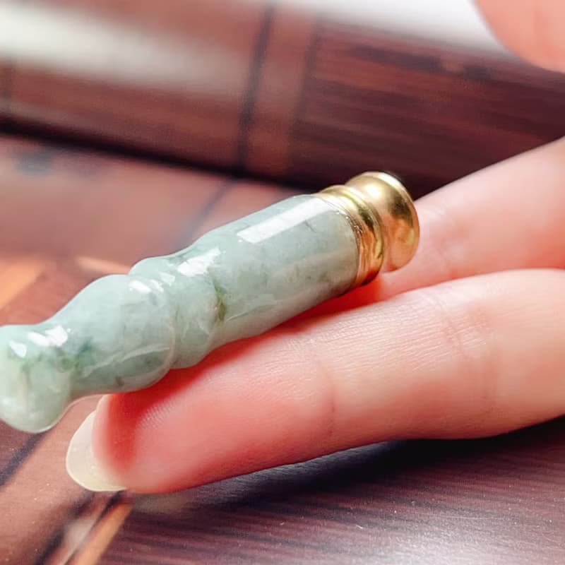 飄花翡翠煙斗 | 天然緬甸A貨翡翠 | 送禮