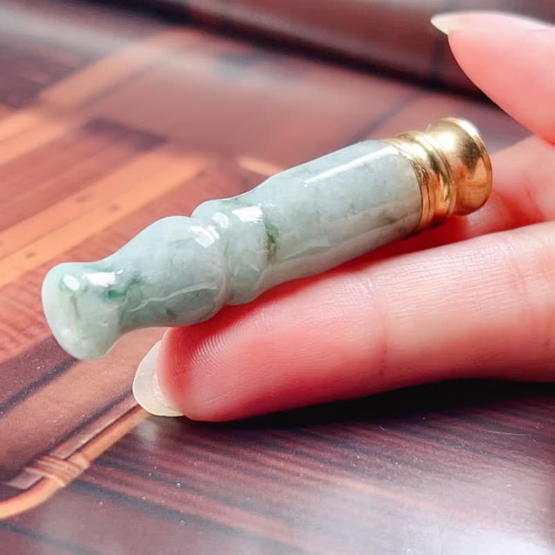 飄花翡翠煙斗 | 天然緬甸A貨翡翠 | 送禮