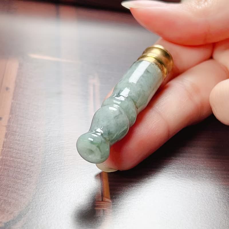 飄花翡翠煙斗 | 天然緬甸A貨翡翠 | 送禮