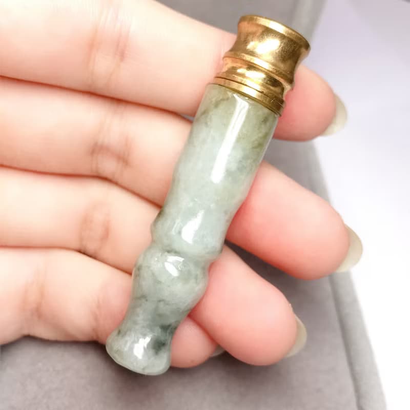 飄花翡翠煙斗 | 天然緬甸A貨翡翠 | 送禮