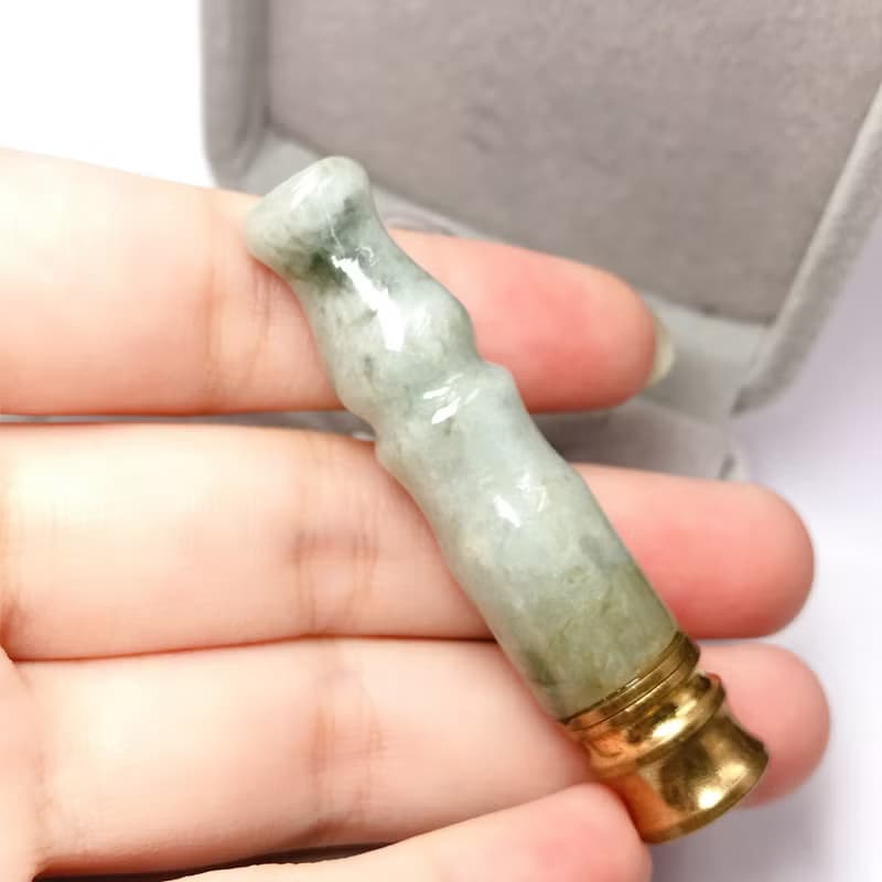 飄花翡翠煙斗 | 天然緬甸A貨翡翠 | 送禮