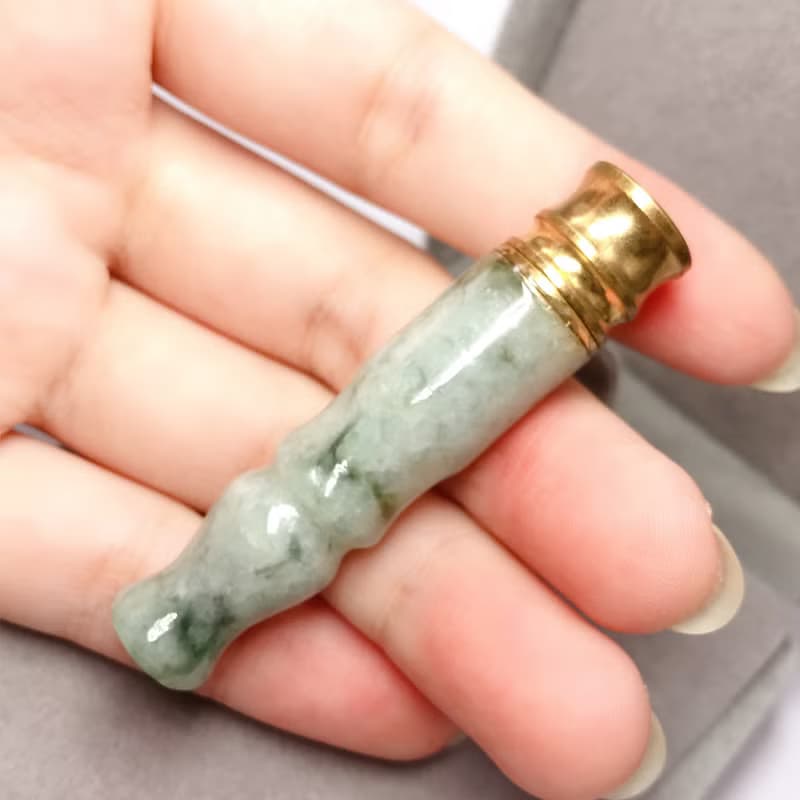 飄花翡翠煙斗 | 天然緬甸A貨翡翠 | 送禮