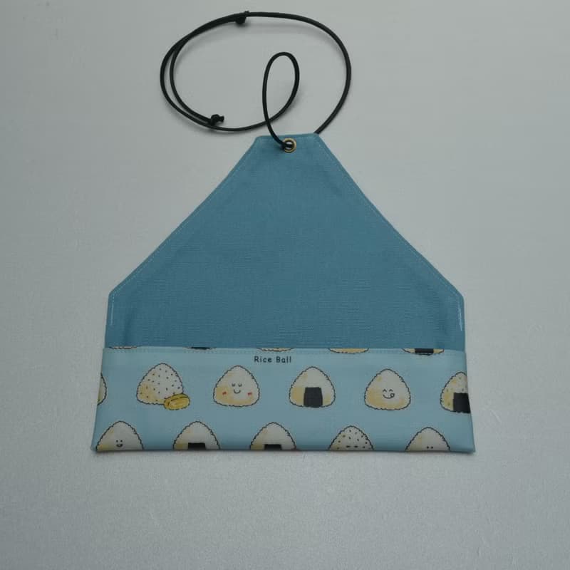 可愛飯糰-粉藍餐具包/筆收納袋 筆袋 餐具套 餐具袋 收納 環保