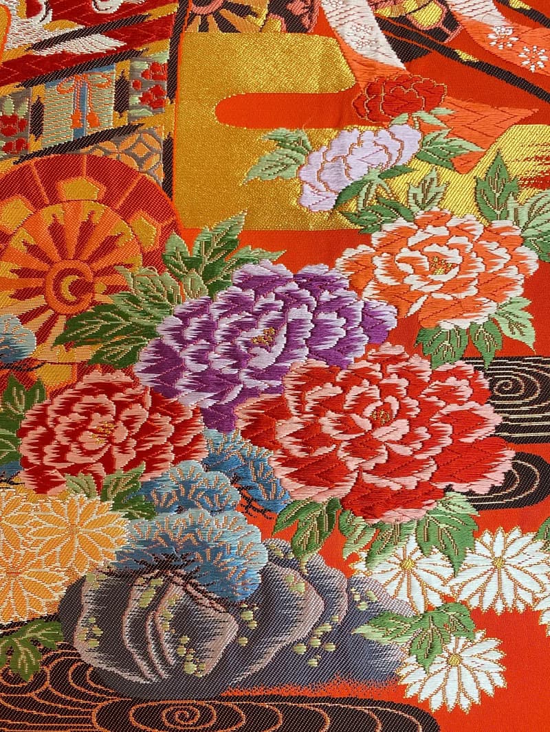 色打掛からつくるきものアート　vintage fabric 御所車 和モダン アートパネル 和風インテリア プレゼント お祝い 縁起物 額装インテリア　37