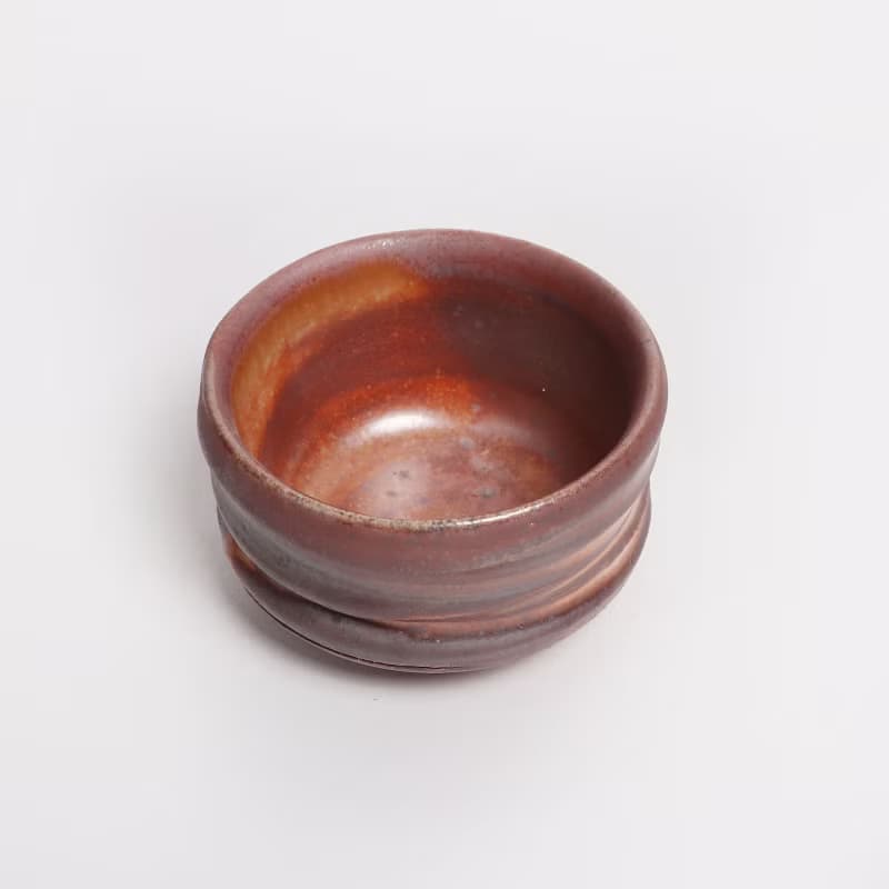 明芽窯 l 柴燒志野旋紋茶碗 陶器 陶藝品 茶具 H6