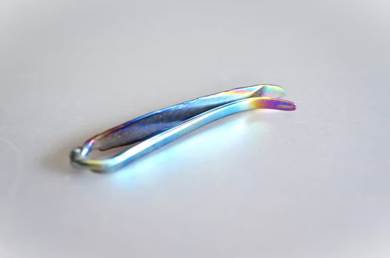 Titanium tie bar・飾り羽の純チタンネクタイピン５６mm・A