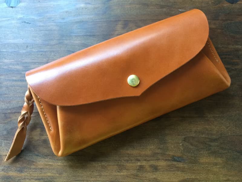 JAPANレザー　カード12枚長財布 series-envelope　オレンジブラウン
