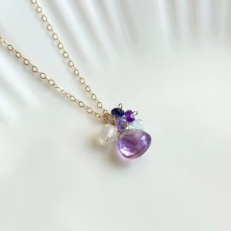 14KGF 紫水晶 托帕石 月光石 項鍊