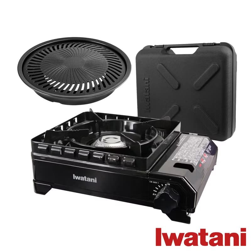 【Iwatani岩谷】新黑武士磁式瓦斯爐3.3kW-附收納盒&27cm燒肉盤