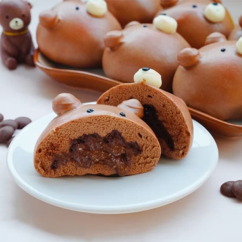 美姬饅頭 大熊造型牛奶巧克力熔岩包 一盒6入