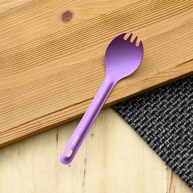 【美國 Vargo】 Titanium Spork ULV 超輕量純鈦湯叉 紫色 #T215