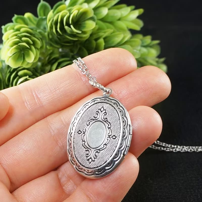 Guardian Angel Cherub Cameo Silver Locket Ivory Black Pendant Necklace Jewelry