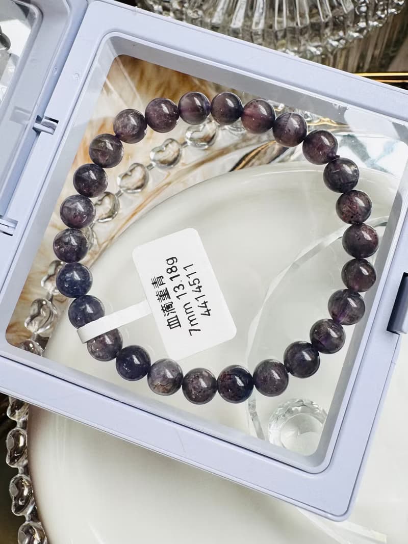 小資本藍紫血滴菫青石7mm13.18g守財增加人緣開發靈性天賦