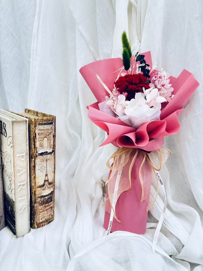 迅速出貨 母親節花束 永生花 單支花束  母親節花禮 紅色康乃馨