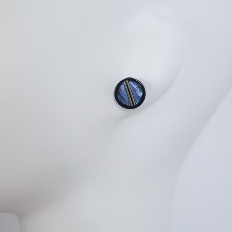 兩戴式・藍色中古珠光流蘇長款復古耳環耳釘耳夾送禮情侶設計原創