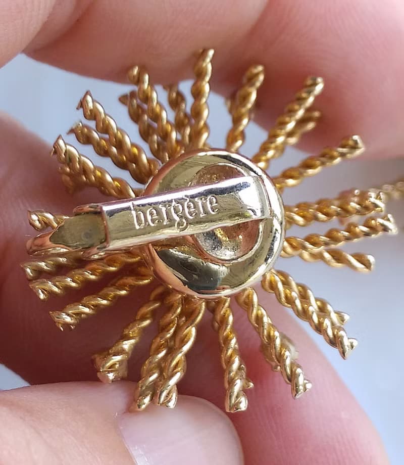 Vintage Jewelry 西洋古董飾品 BERGERE 燦爛煙花 鑽花 夾式耳環