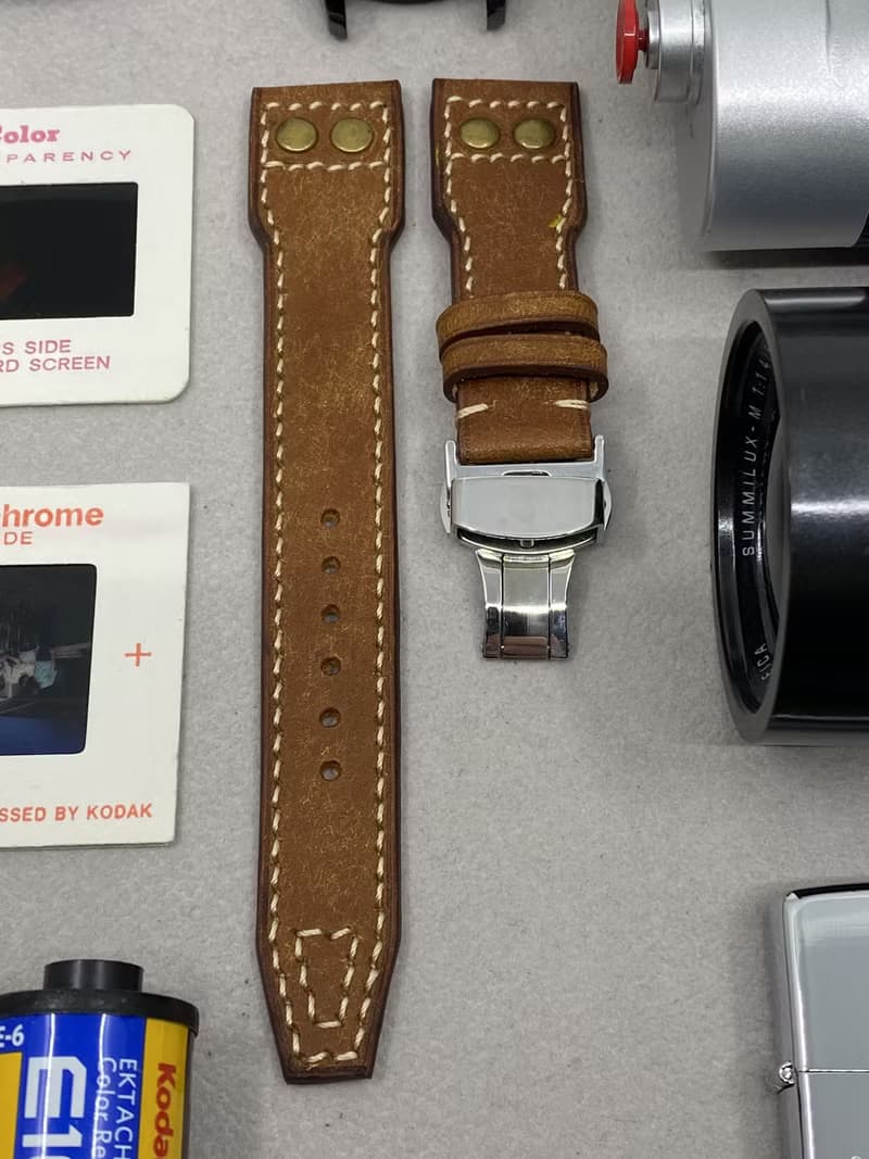 咖啡色復古風皮革飛行員腕錶帶22mm 20mm 錶帶訂製 IWC Big Pilot