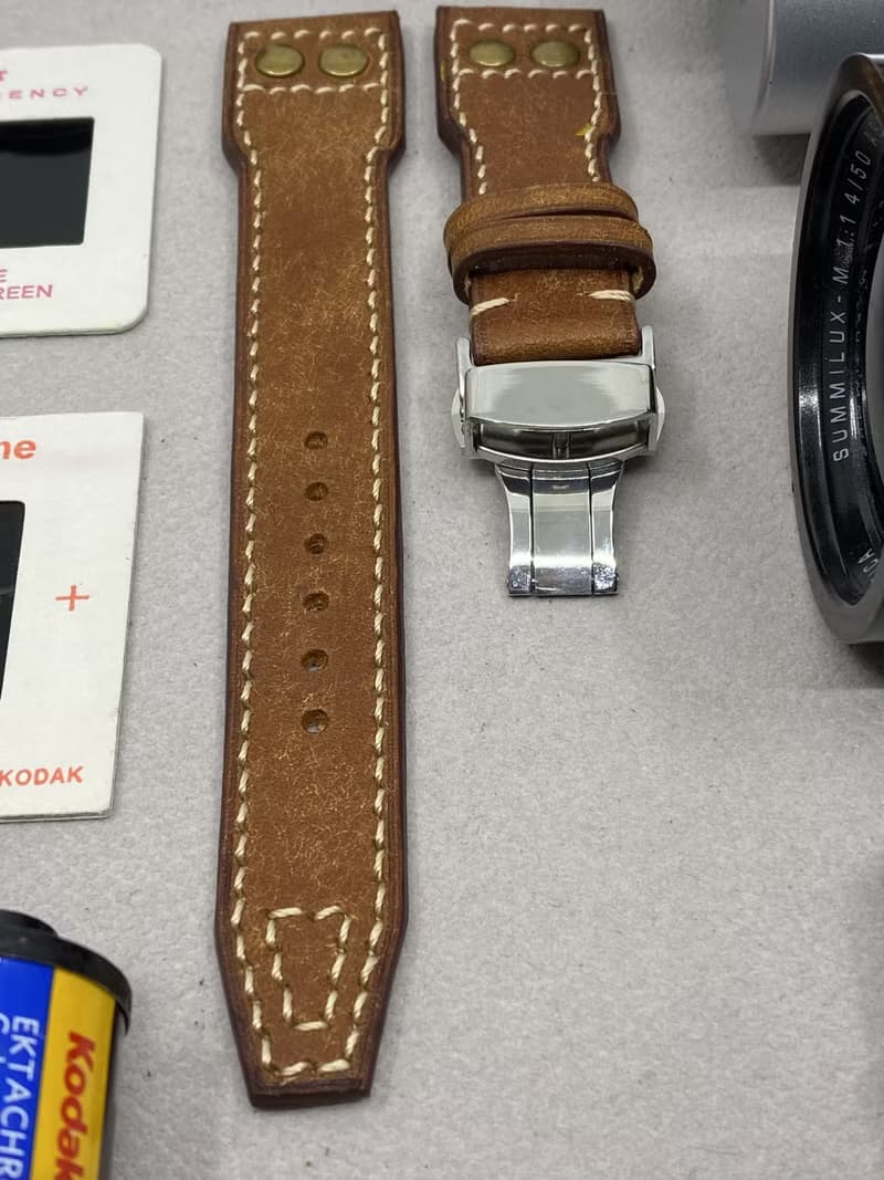 咖啡色復古風皮革飛行員腕錶帶22mm 20mm 錶帶訂製 IWC Big Pilot