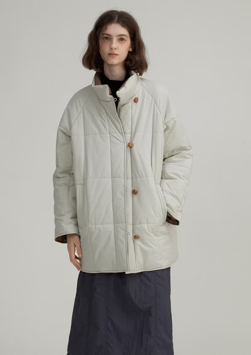 復古的黃油麵包服 兩面可穿啞光棉衣