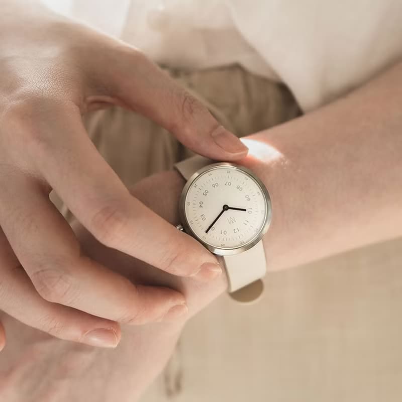 Drizzle 34mm 米白色意大利皮帶 瑞士機芯 藍寶石玻璃 MAVEN 手錶