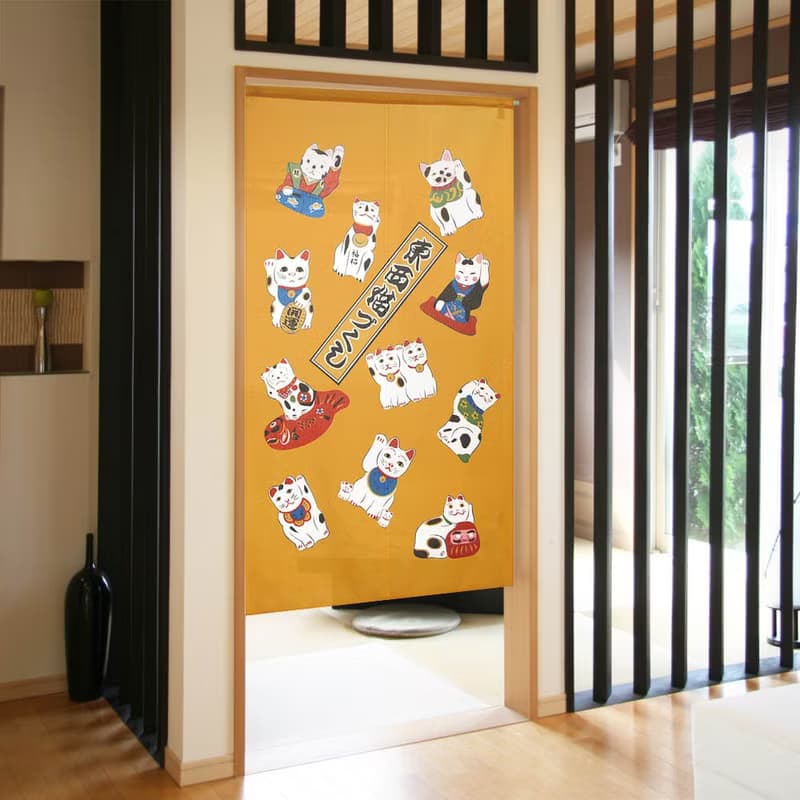 【預訂】日本製 東西招財貓長門簾