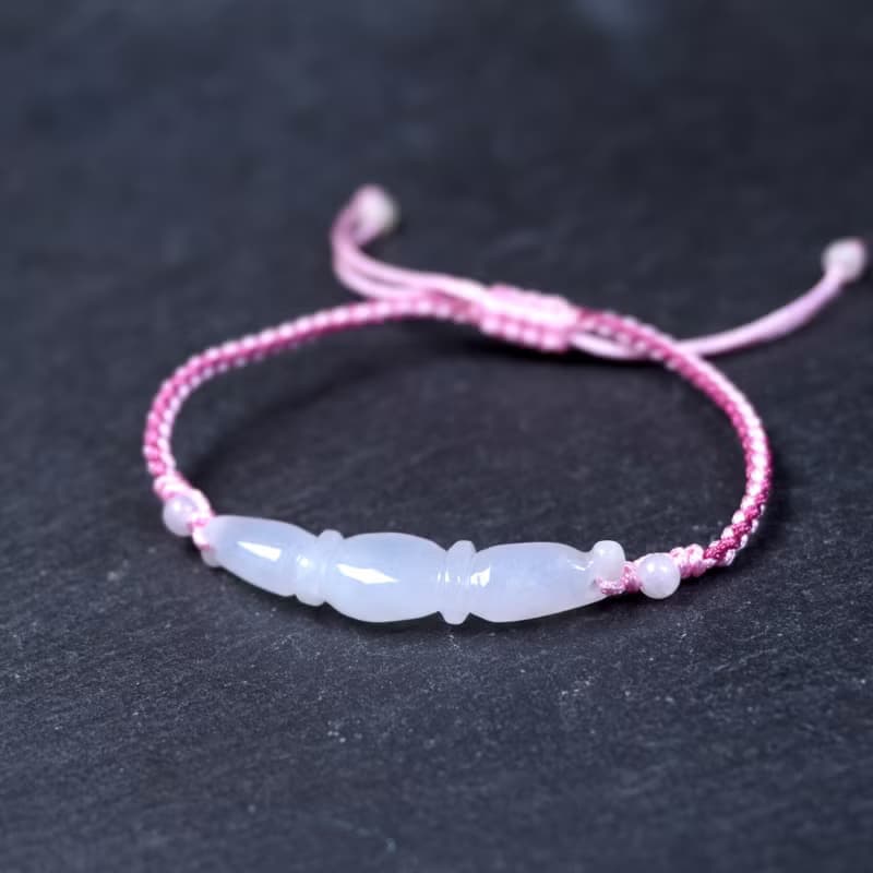 冰種翡翠蓮藕編織手鍊 | 天然緬甸玉A貨翡翠 | 送禮