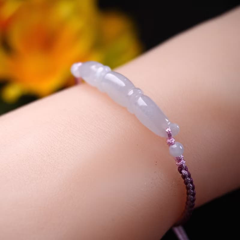 冰種翡翠蓮藕編織手鍊 | 天然緬甸玉A貨翡翠 | 送禮