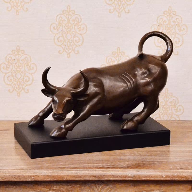 【DREAM LIGHTS傢俱家飾館】大牛勢銅雕木座 0D00346|鄉村風
