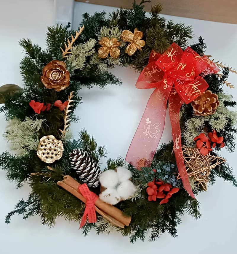 |DIY材料包|聖誕樹聖誕花圈交換禮物無教學內容 永生雪松聖誕花圈