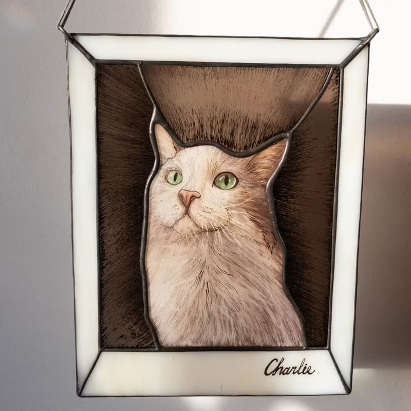 MADE TO ORDER Stained glass pet portrait