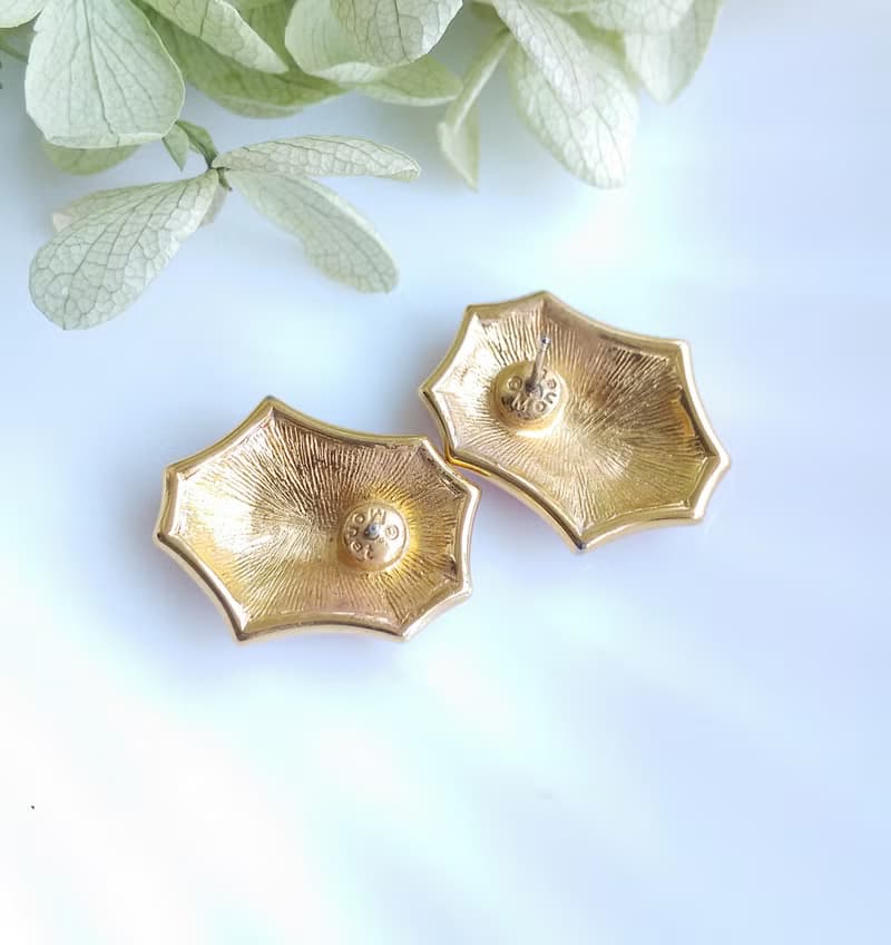 Vintage Jewelry 西洋古董飾品 MONET 簡約 紅琺瑯 針式耳環