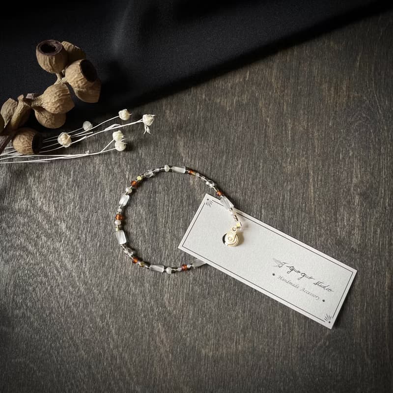 琥珀蜜糖色 琉璃礦石手鍊