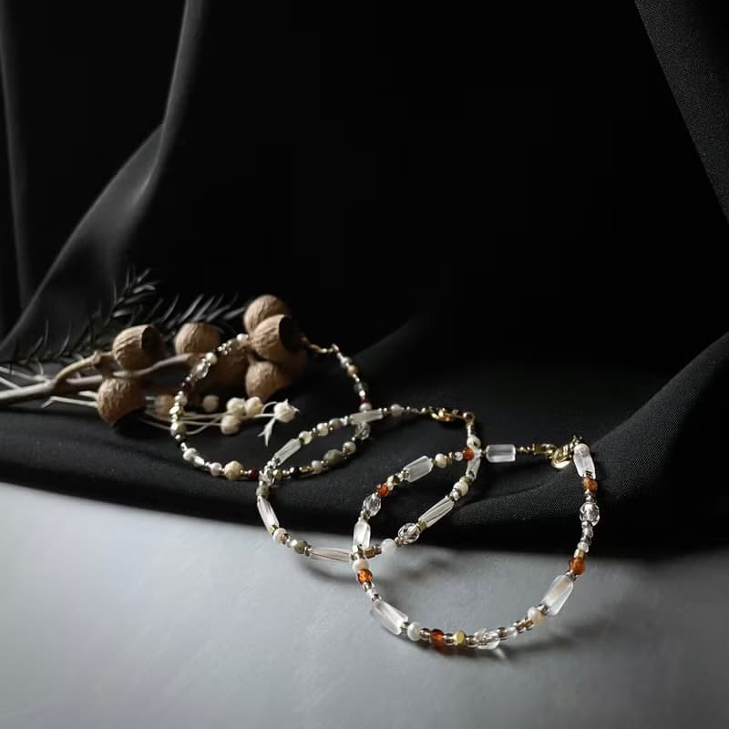 琥珀蜜糖色 琉璃礦石手鍊