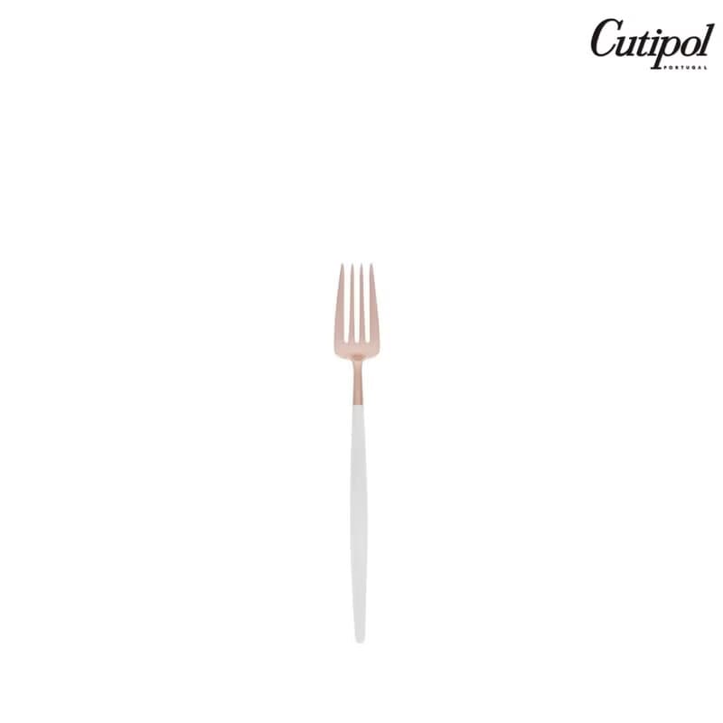 葡萄牙Cutipol GOA系列白玫瑰金18.5cm點心叉