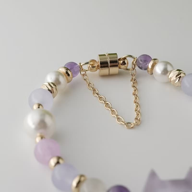 貓貓好朋友手鍊 | 素色淡紫