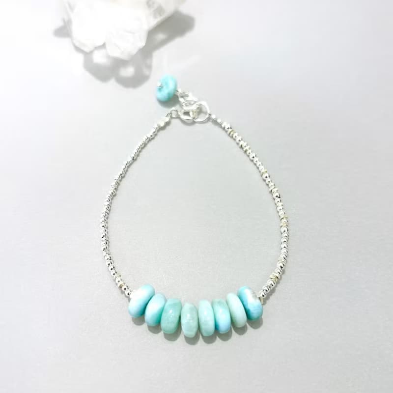 Ops  Larimar Silver bracelet -拉利瑪石/限定/純銀/天然石/手鍊