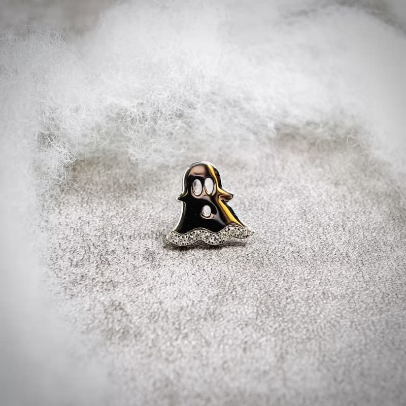 18K 萬聖節小鬼耳針