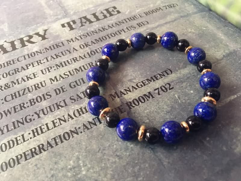 【靛青風華】青金石 黑曜石 黃銅 手鍊