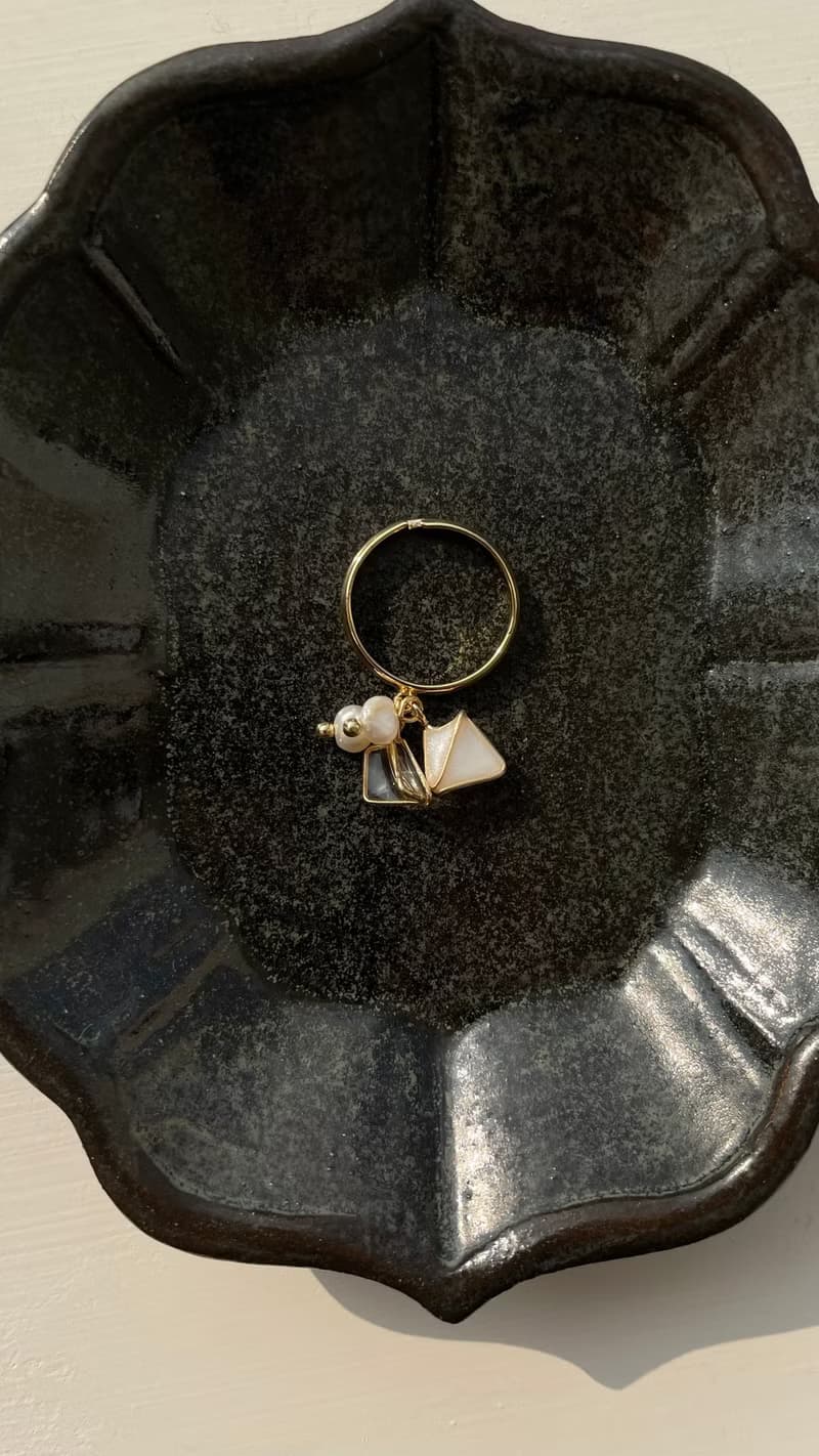 2021小行星戒指/可調整型 戒指 天然珍珠 樹脂 可愛 送禮 情人節