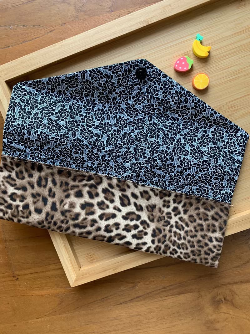 文青風環保筷袋  帥氣豹紋 酷黃豹 手作餐具袋.交換禮物.