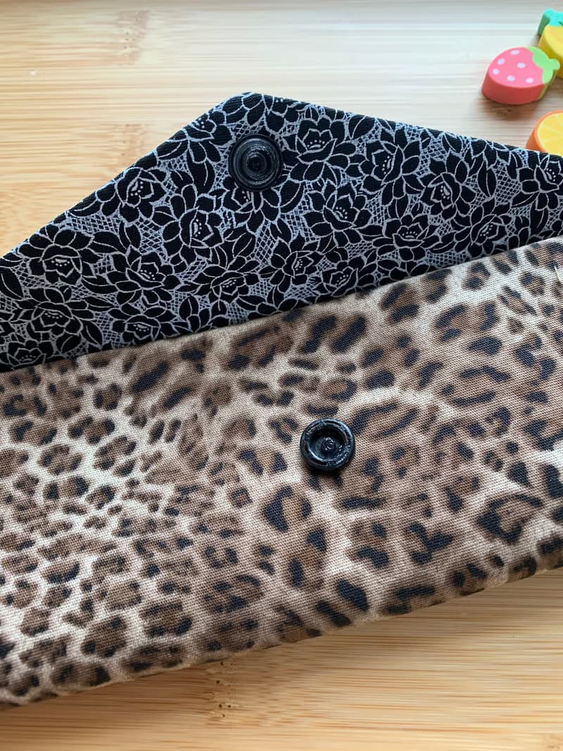 文青風環保筷袋  帥氣豹紋 酷黃豹 手作餐具袋.交換禮物.