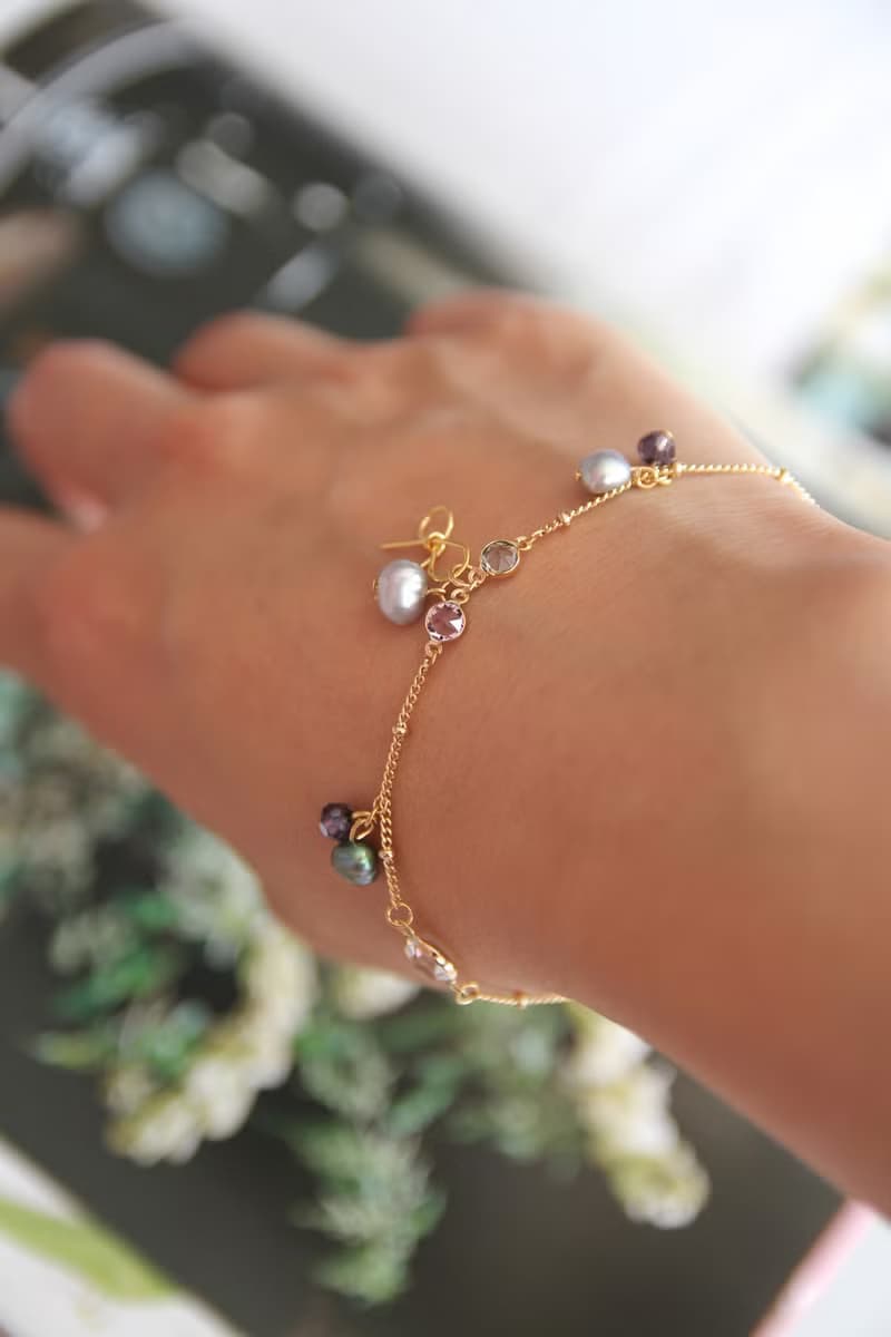 手錬 幼手鍊 鎖骨手鍊 水滴珠手鍊 鍍金超幼手鍊 迷你鋯石幼手鍊