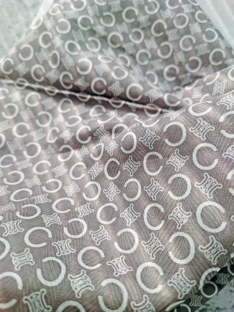 全新 未使用 CELINE 雙色C老花 手巾方巾 手帕 綁包帶圍巾絲巾